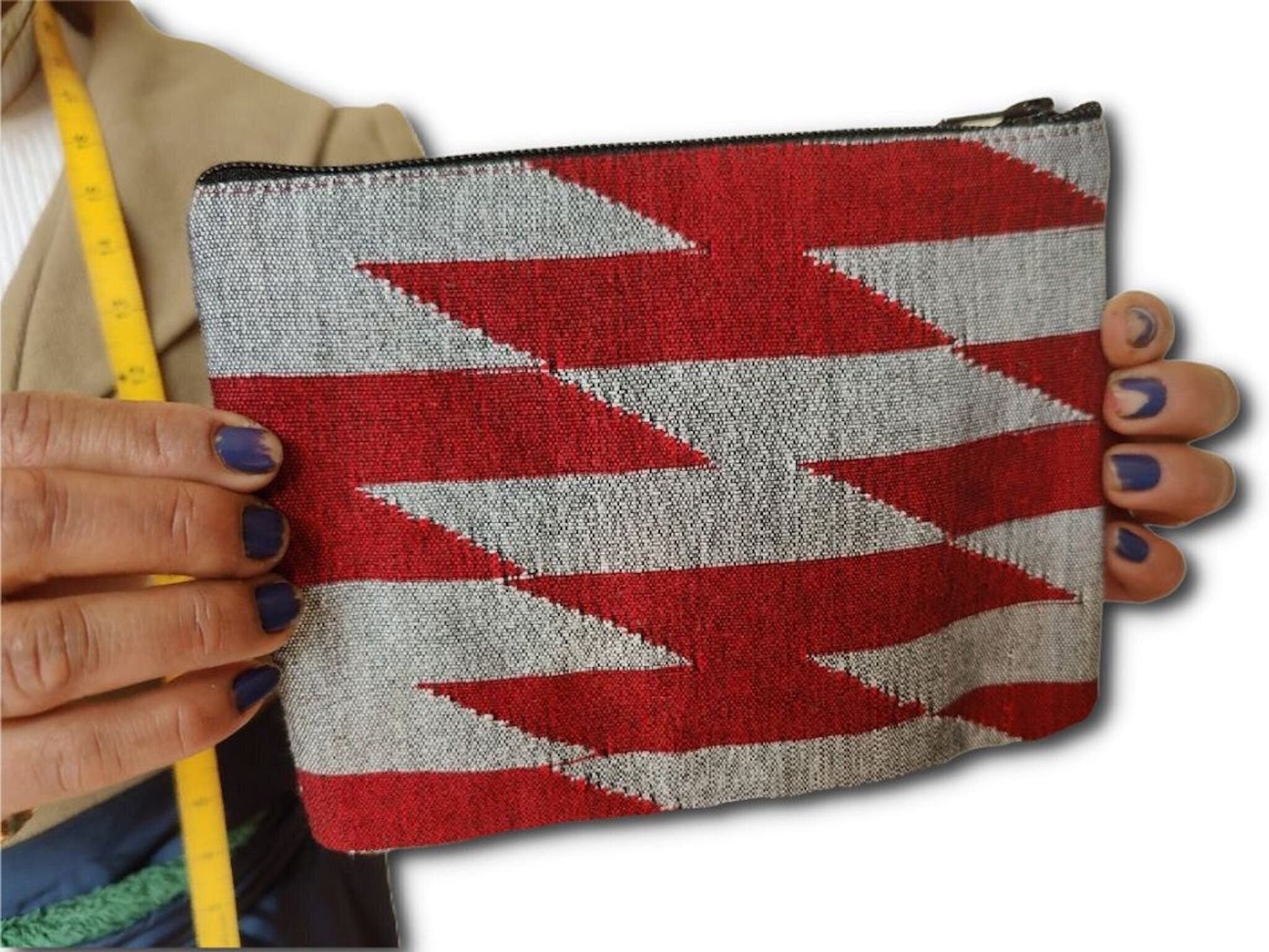 Dhaka Handwoven Pouch in Vibrant Geometric Patterns