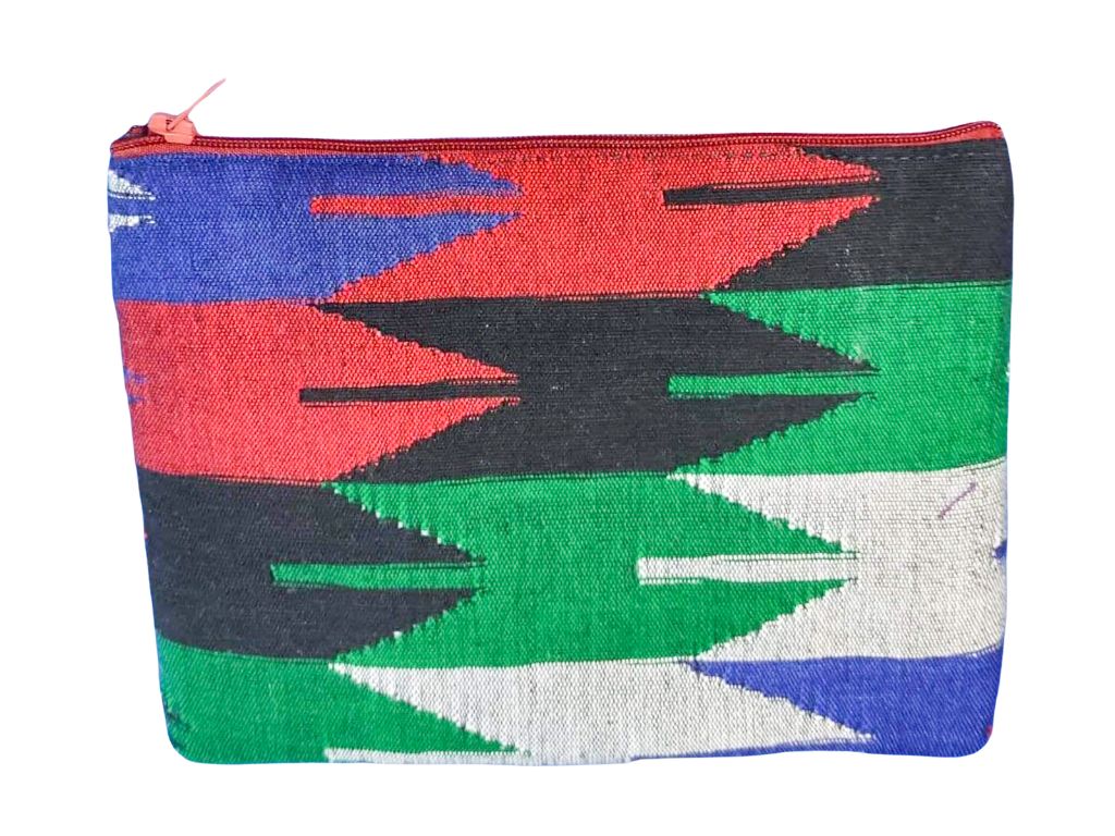 Dhaka Handwoven Pouch in Vibrant Geometric Patterns