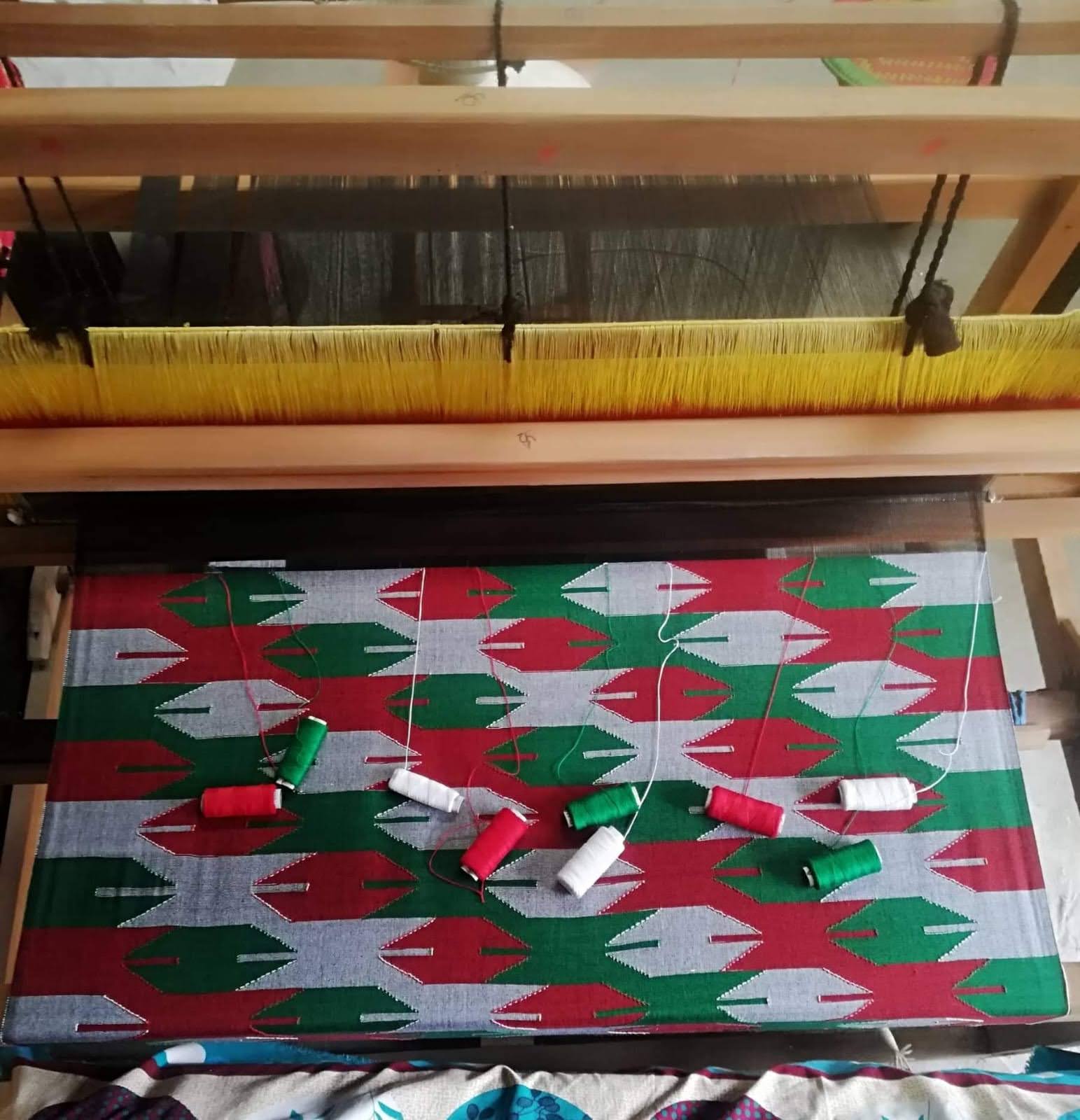 Dhaka Handwoven Pouch in Vibrant Geometric Patterns