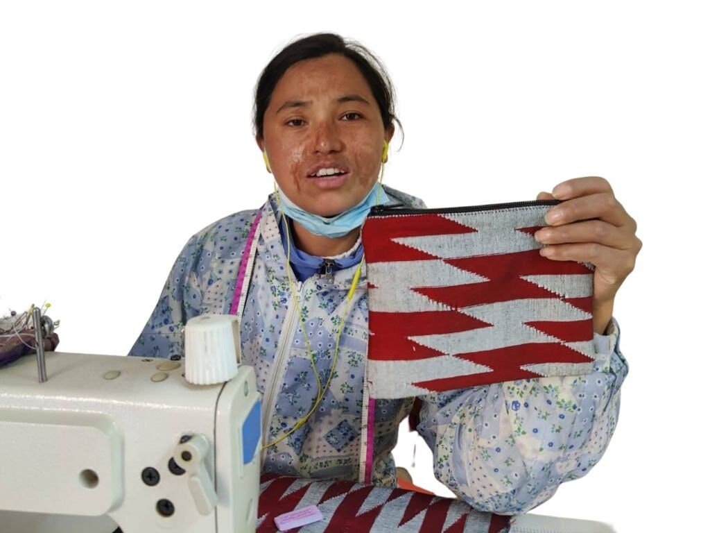 Dhaka Handwoven Pouch in Vibrant Geometric Patterns