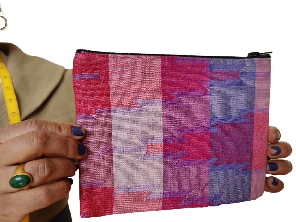 Dhaka Handwoven Pouch in Vibrant Geometric Patterns