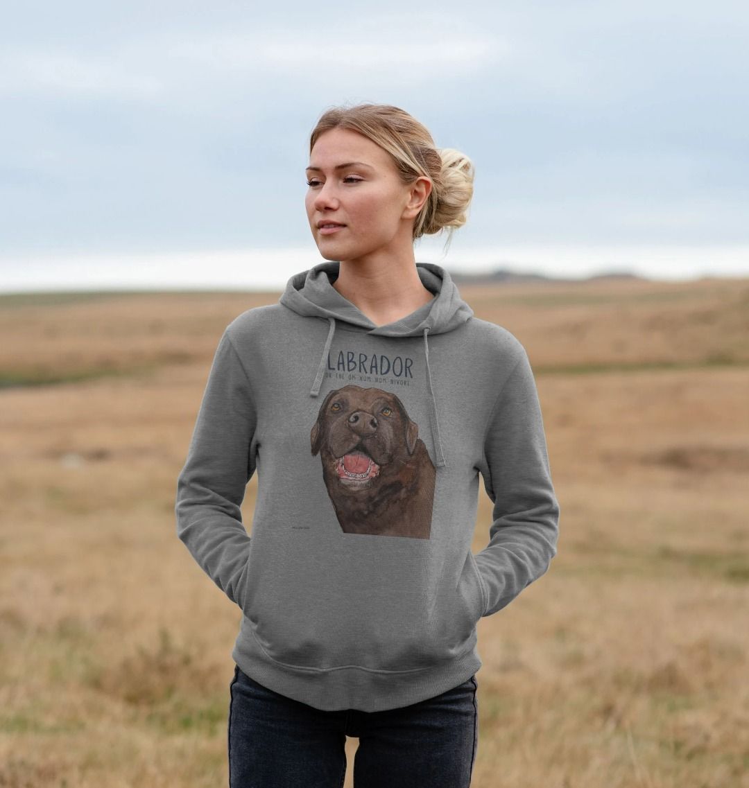 Chocolate Labrador Powered by Snacks Hoodie for Women