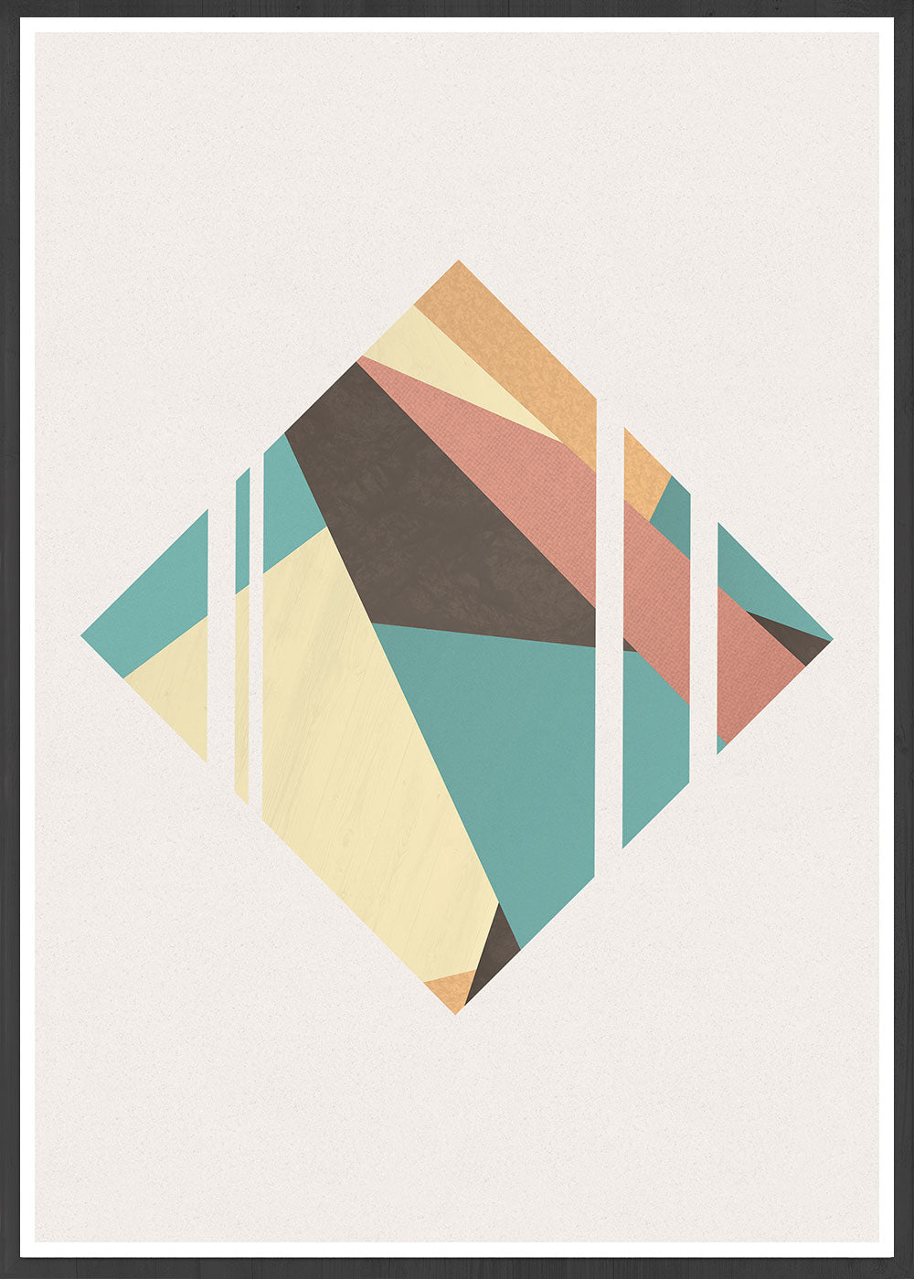 Diamond Neutral Geometric Poster Print