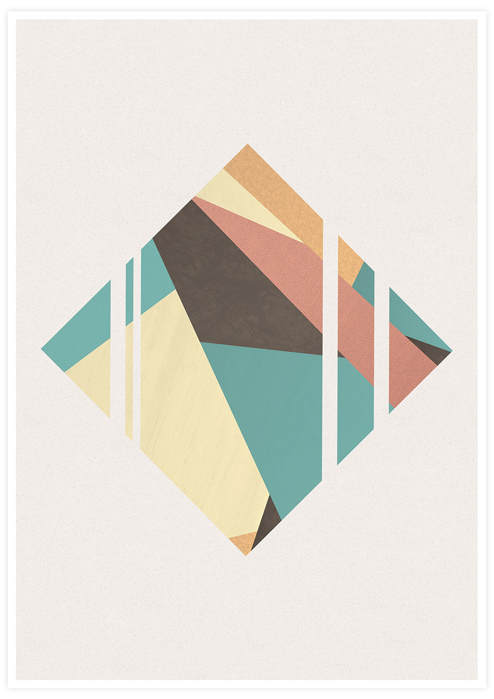 Diamond Neutral Geometric Poster Print