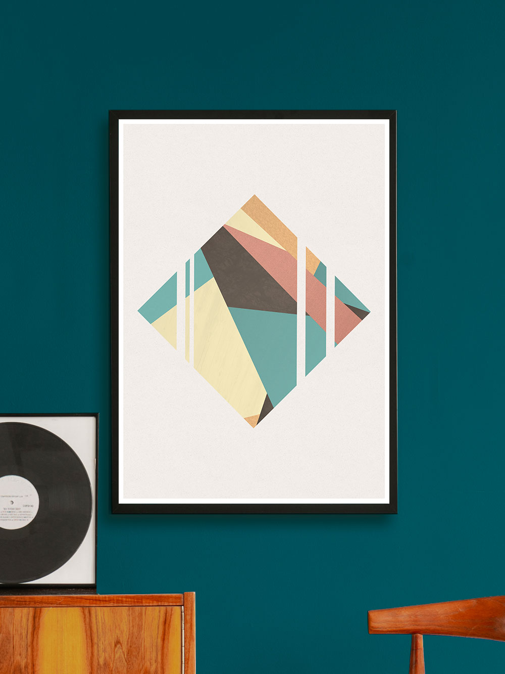 Diamond Neutral Geometric Poster Print