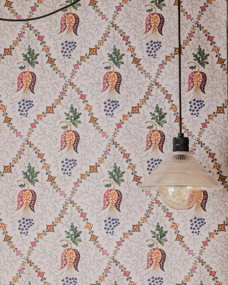 Folk Wallpaper in Harlequin