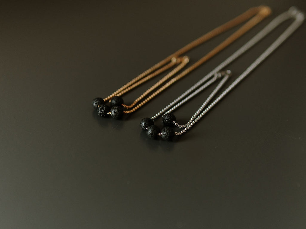 Diffuser Set, Necklace and Bracelet - Pink Lava