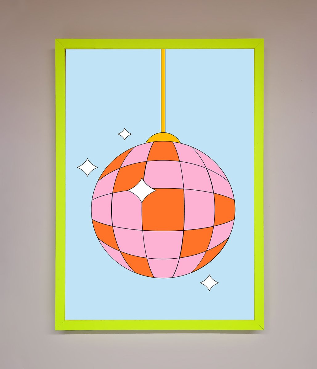 Pink Disco Ball Framed Poster