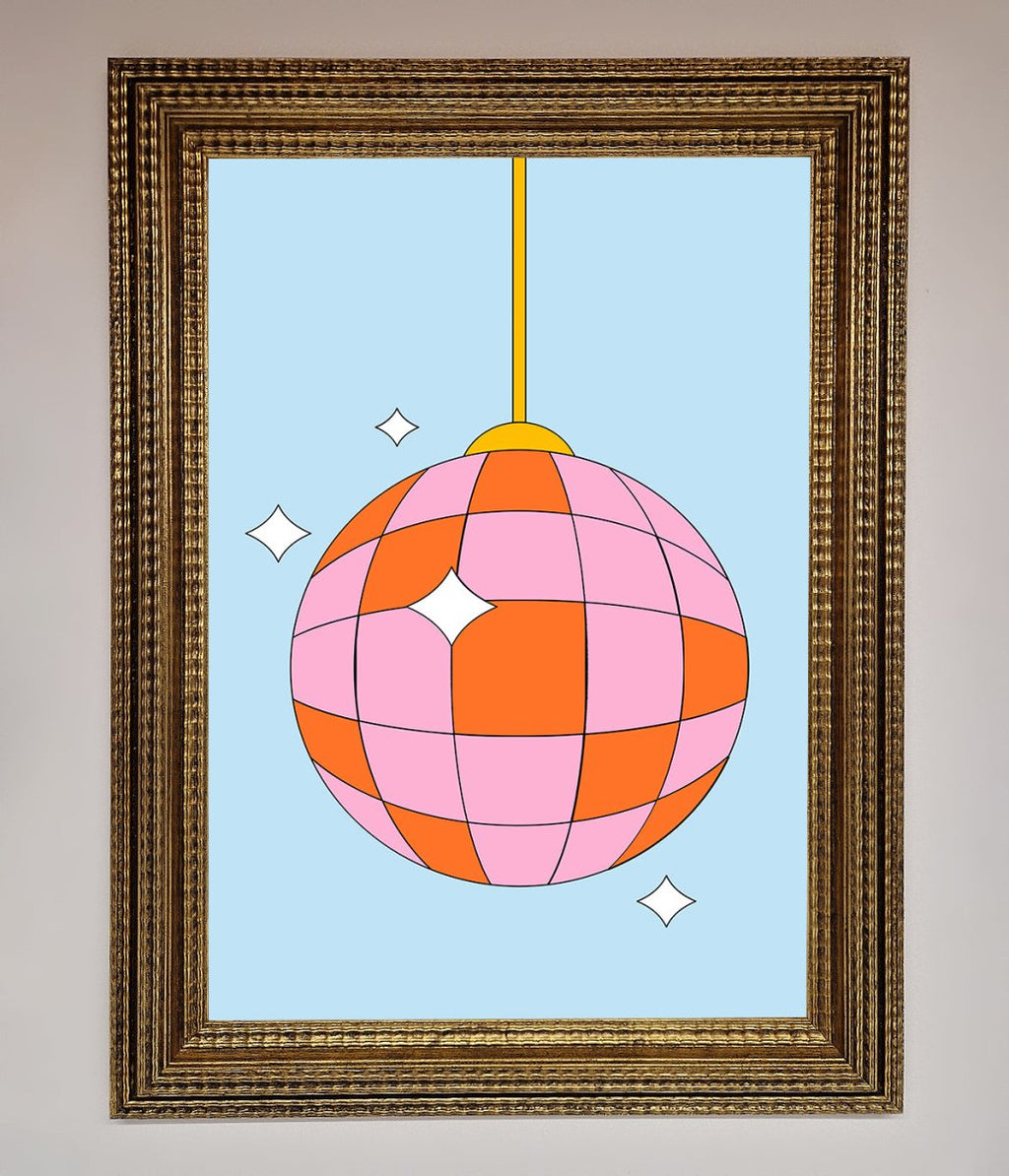 Pink Disco Ball Framed Poster