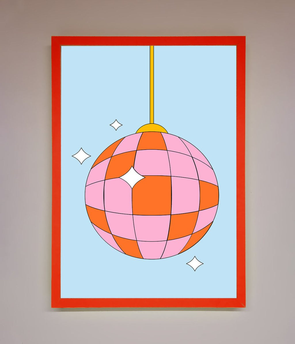 Pink Disco Ball Framed Poster