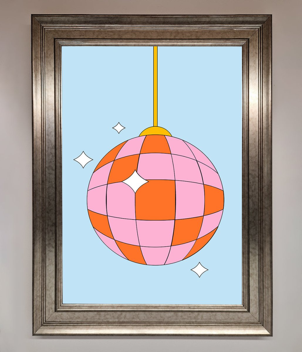 Pink Disco Ball Framed Poster