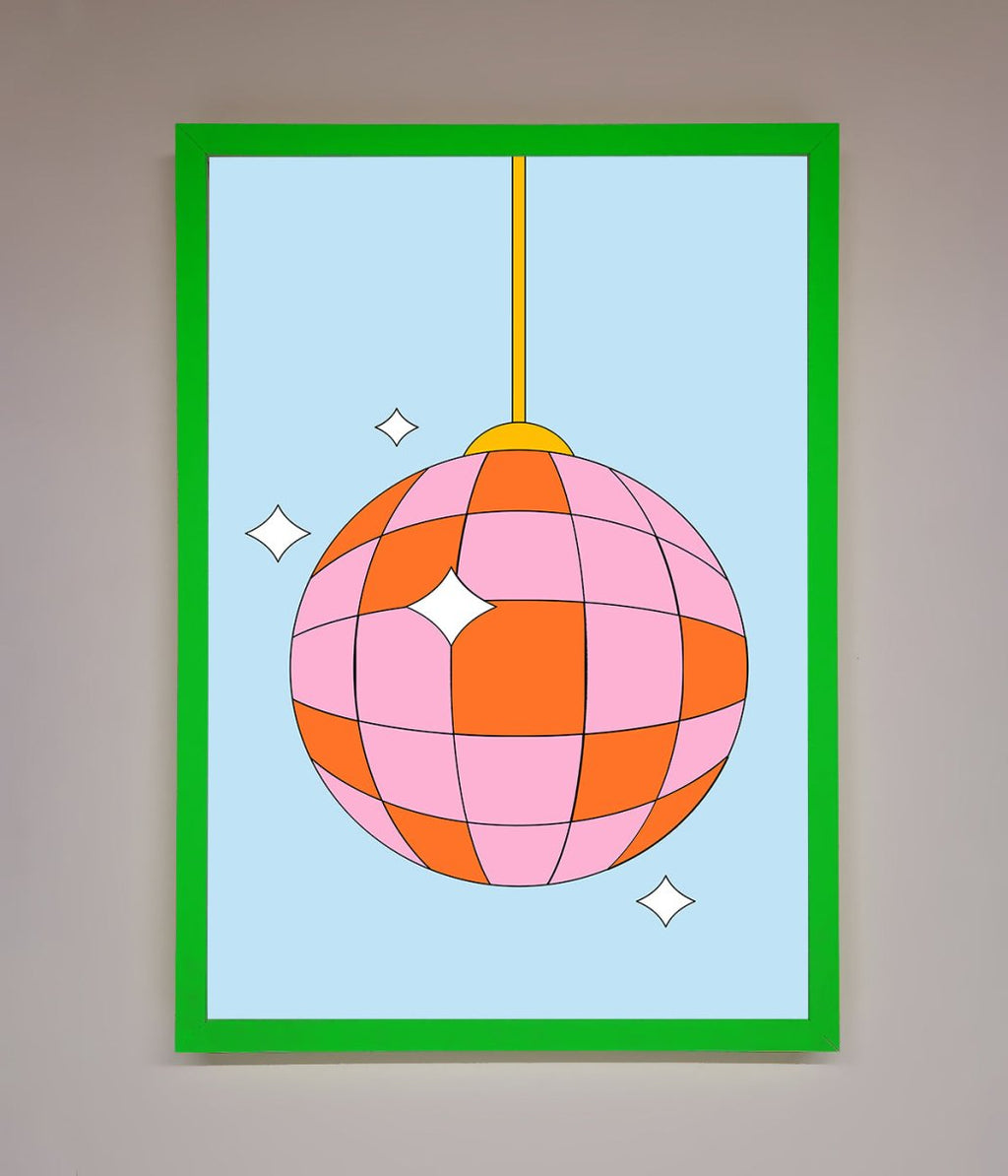 Pink Disco Ball Framed Poster