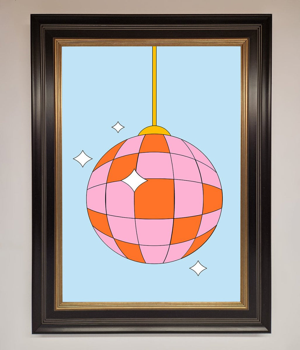 Pink Disco Ball Framed Poster