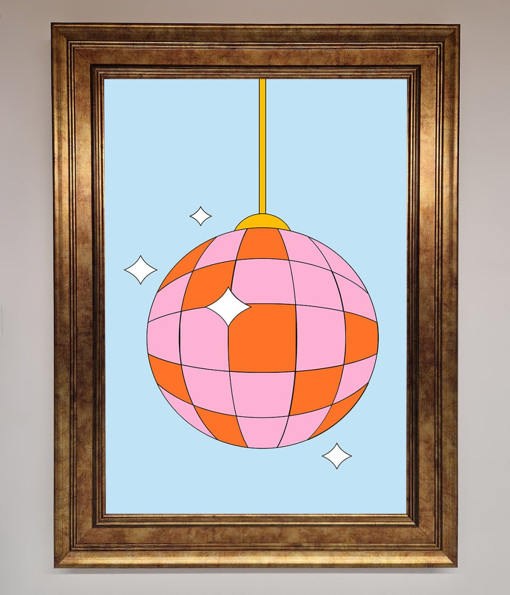Pink Disco Ball Framed Poster