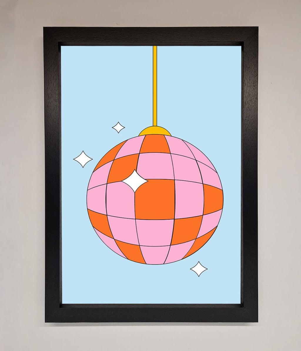 Pink Disco Ball Framed Poster