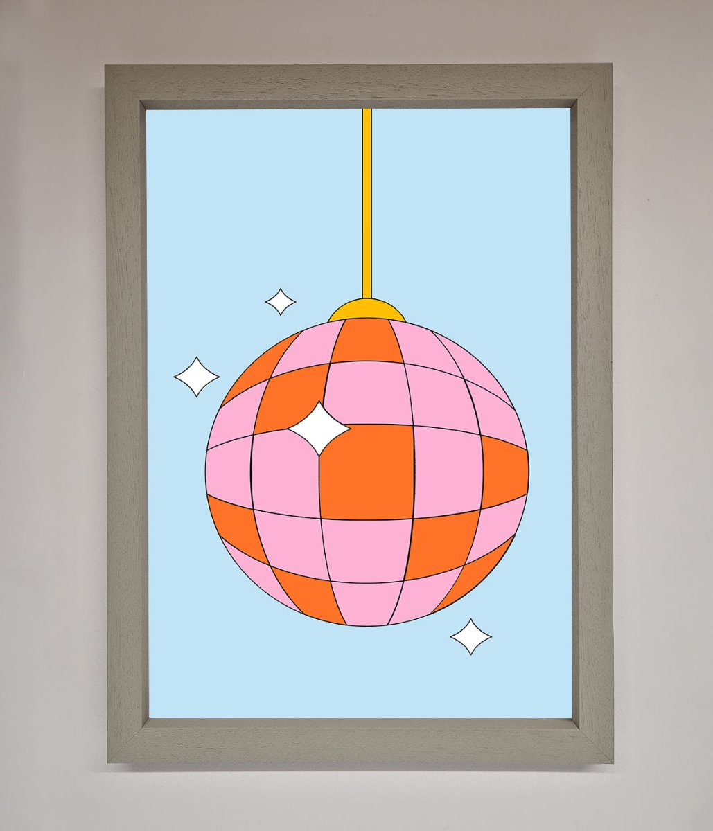 Pink Disco Ball Framed Poster