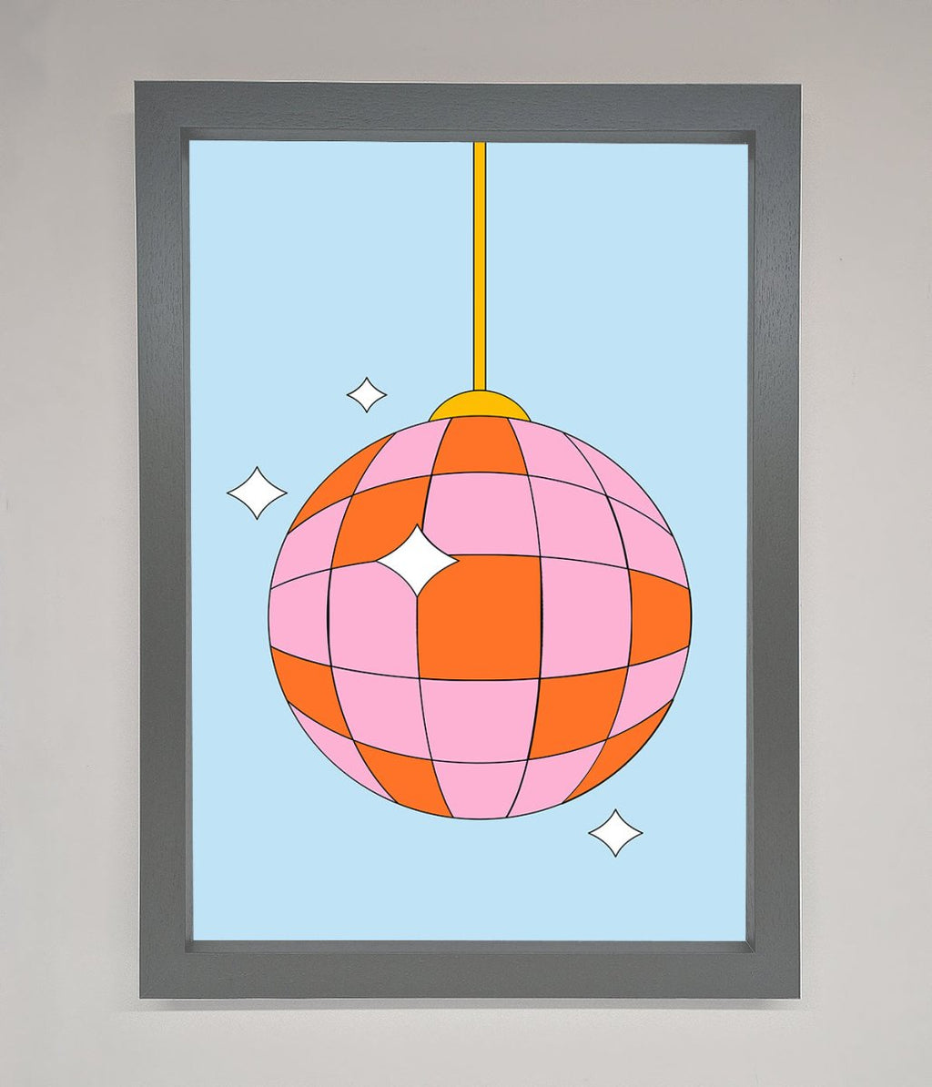 Pink Disco Ball Framed Poster
