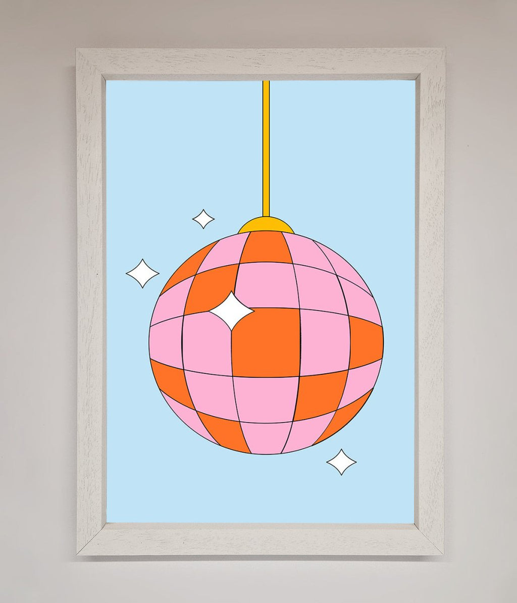 Pink Disco Ball Framed Poster