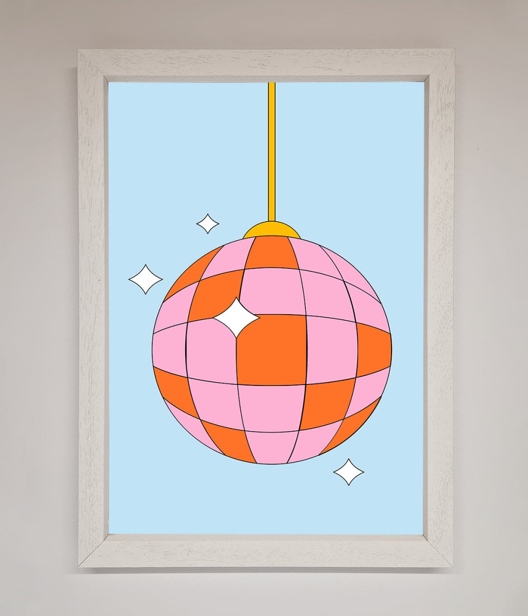 Pink Disco Ball Framed Poster