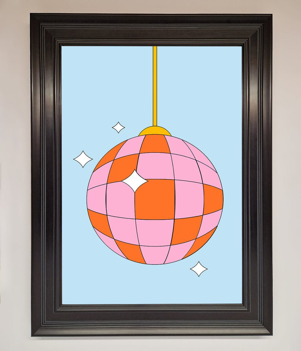 Pink Disco Ball Framed Poster