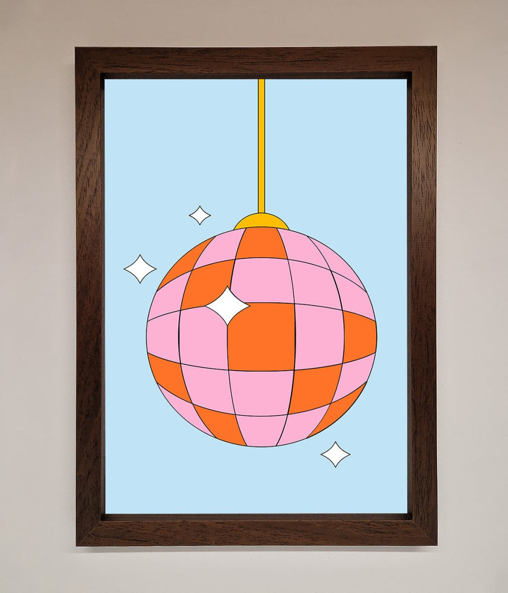 Pink Disco Ball Framed Poster