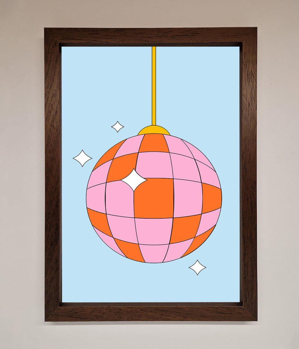 Pink Disco Ball Framed Poster