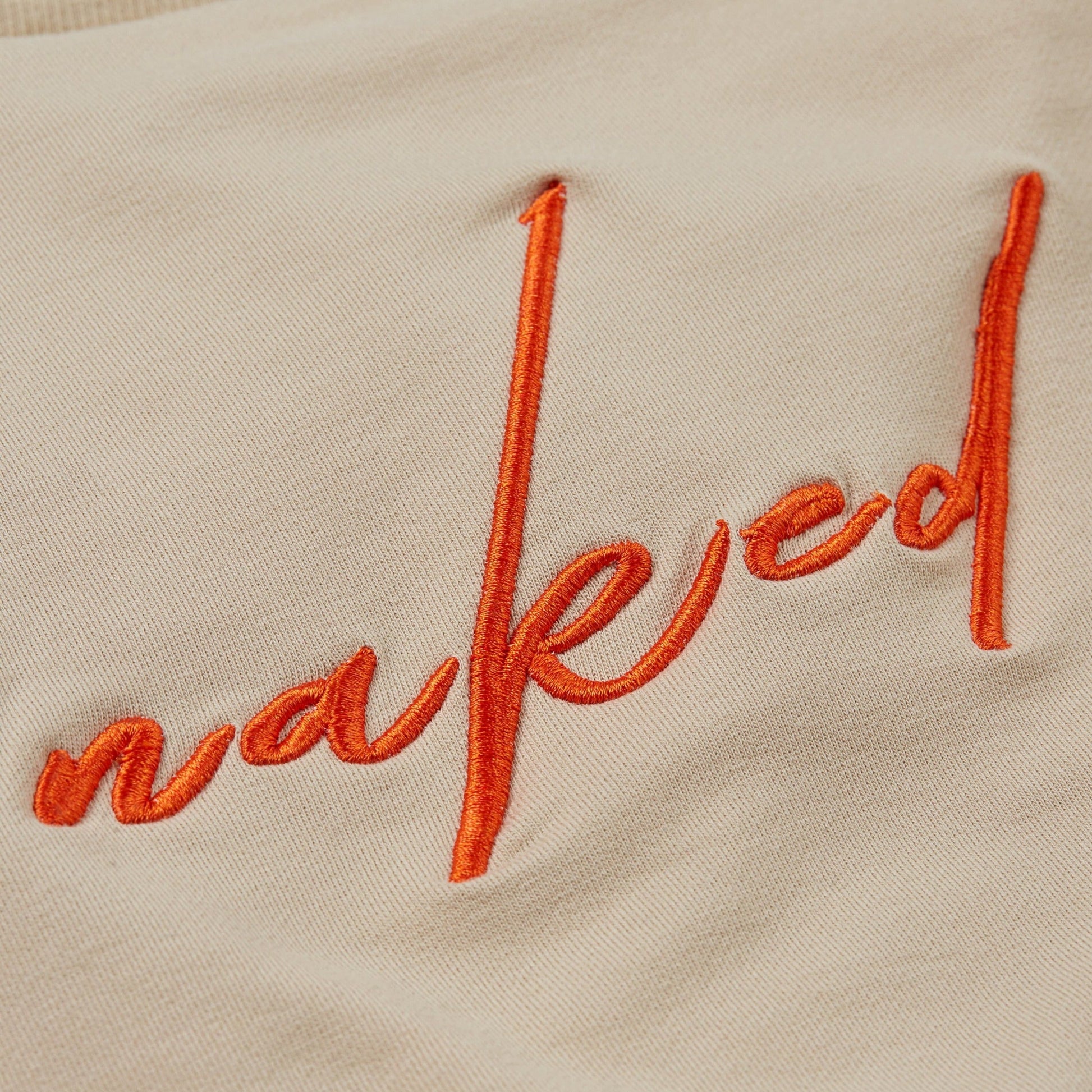 Naked Embroidered Sweatshirt in White and Apricot