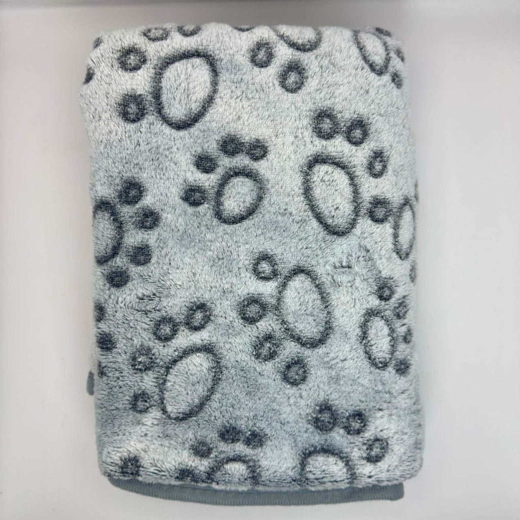 Grey Paws Dog Blanket Soft Fleece