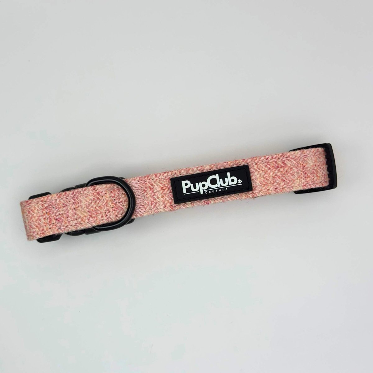 Pink Tweed Dog Collar