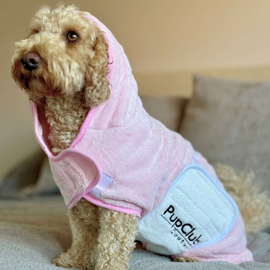 Pink Drying Robe for Dogs