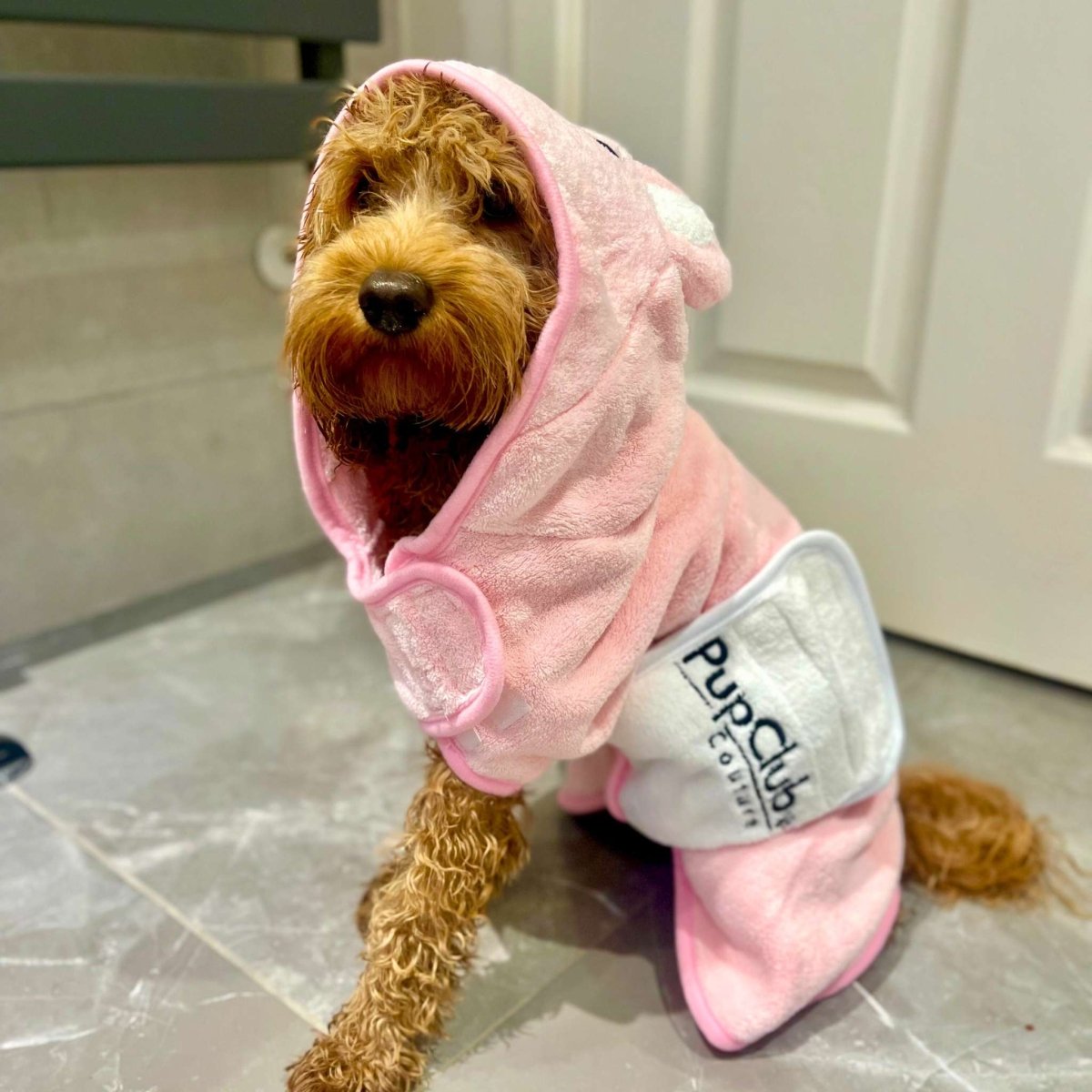 Pink Drying Robe for Dogs