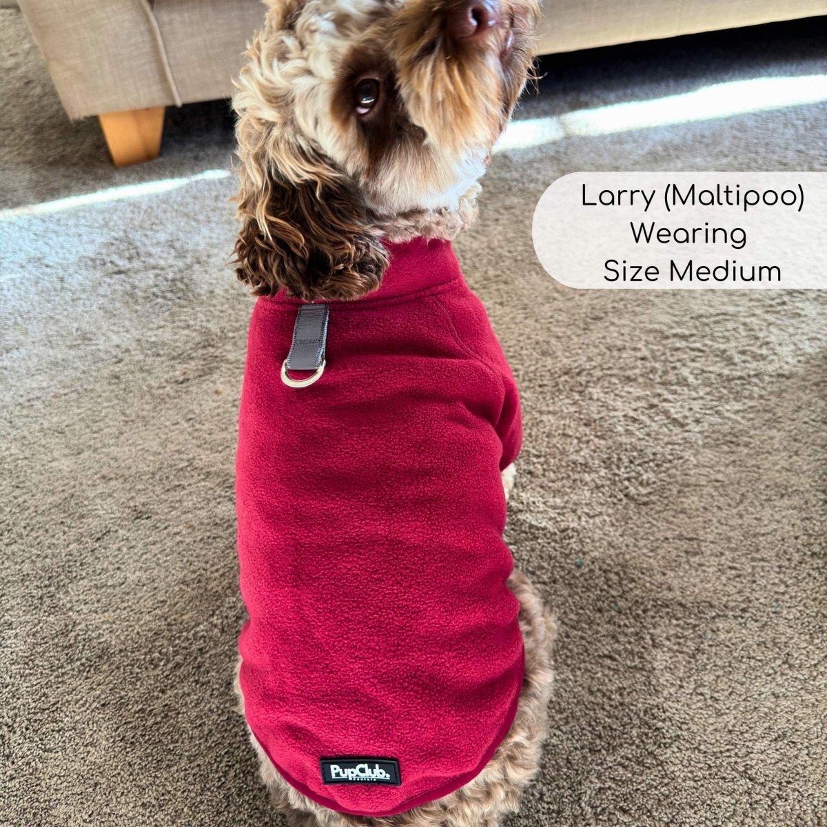 Dog Fleece Coat in Berry Red