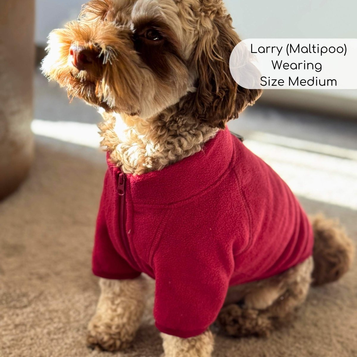 Dog Fleece Coat in Berry Red