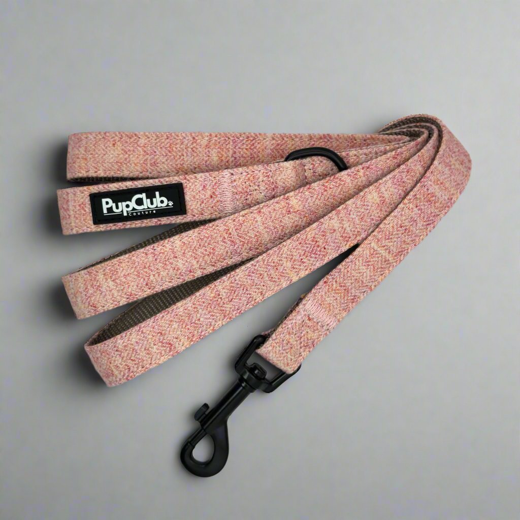 Pink Tweed Dog Lead