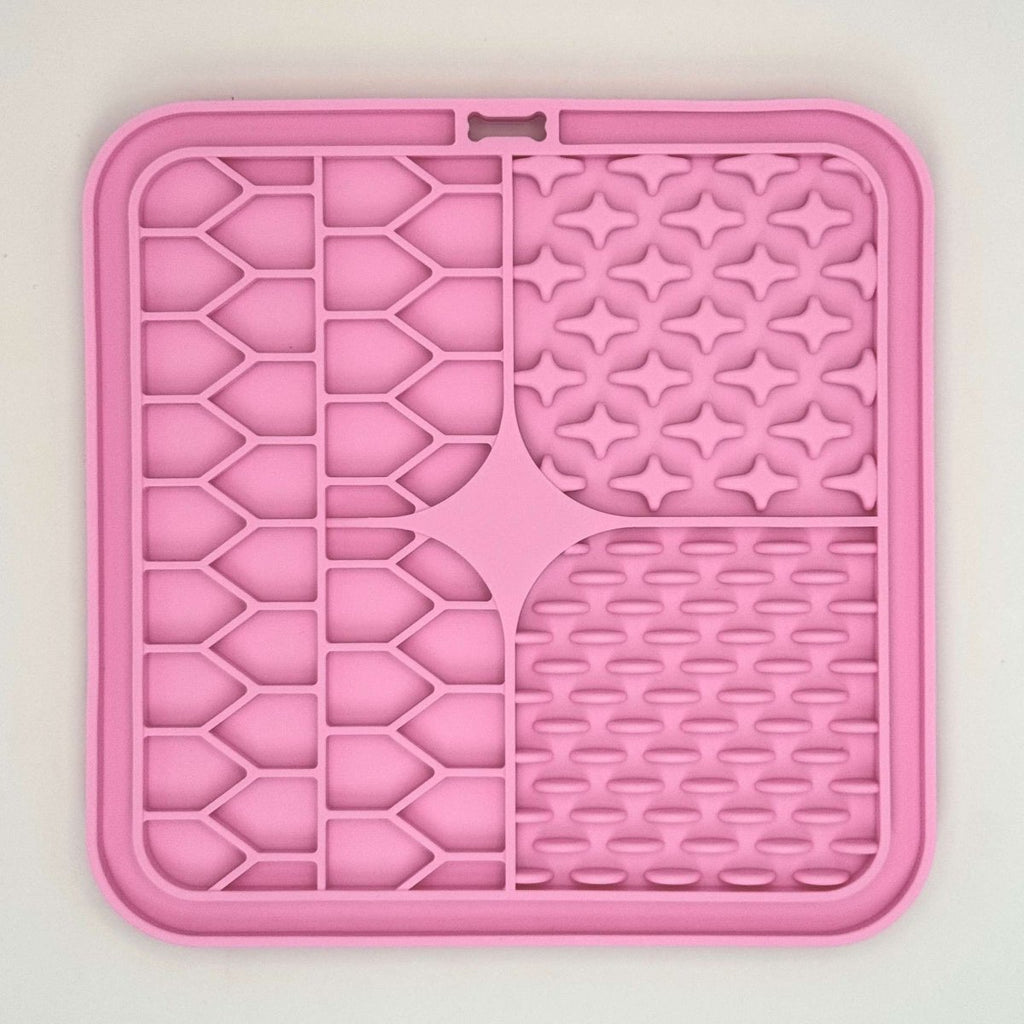 Pink Dog Lick Mat for Treats and Calm