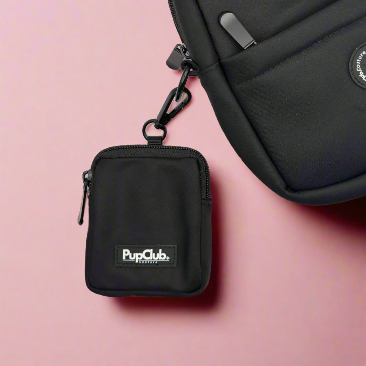 Black Dog Treat Pouch with Clip