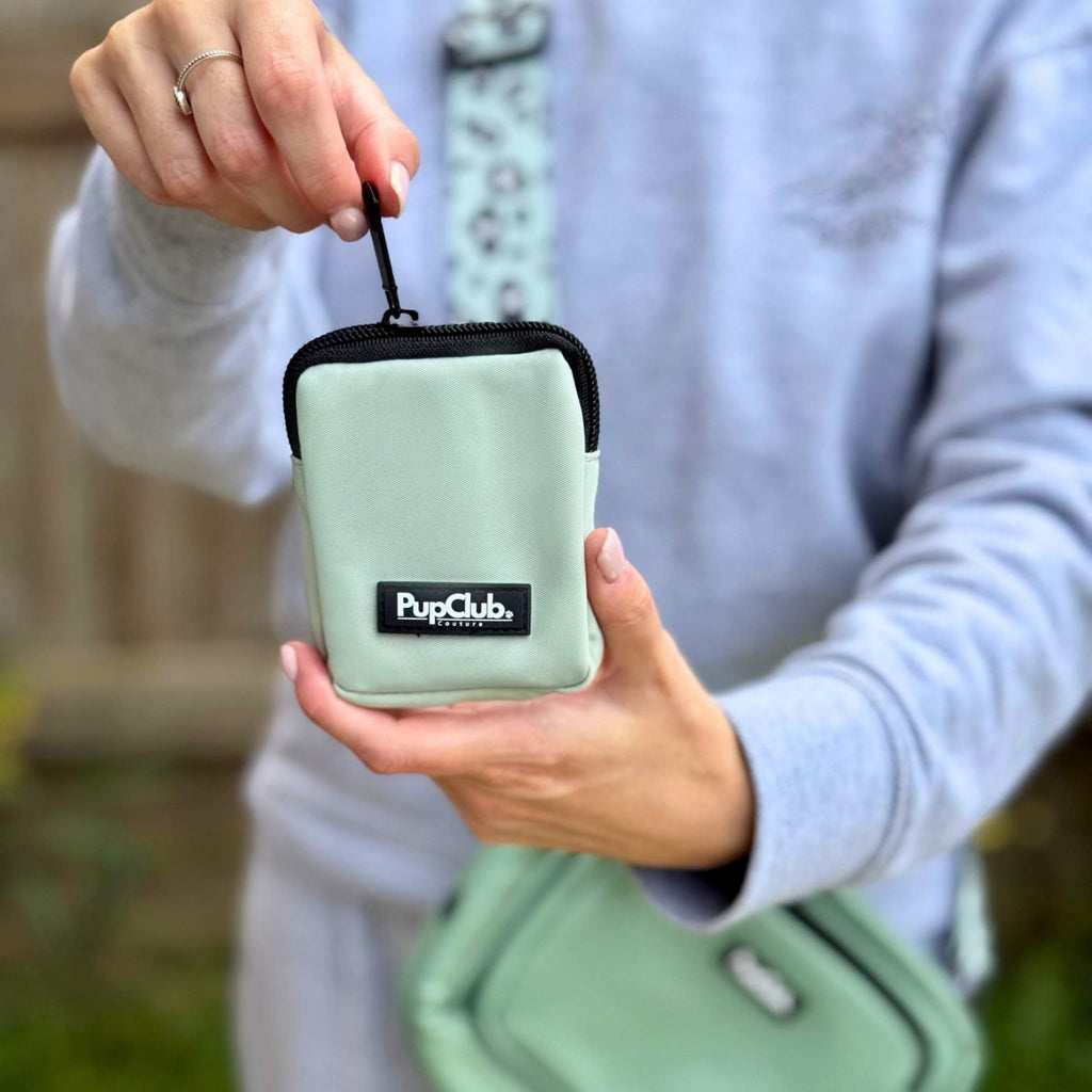 Sage Green Dog Treat Pouch with Clip