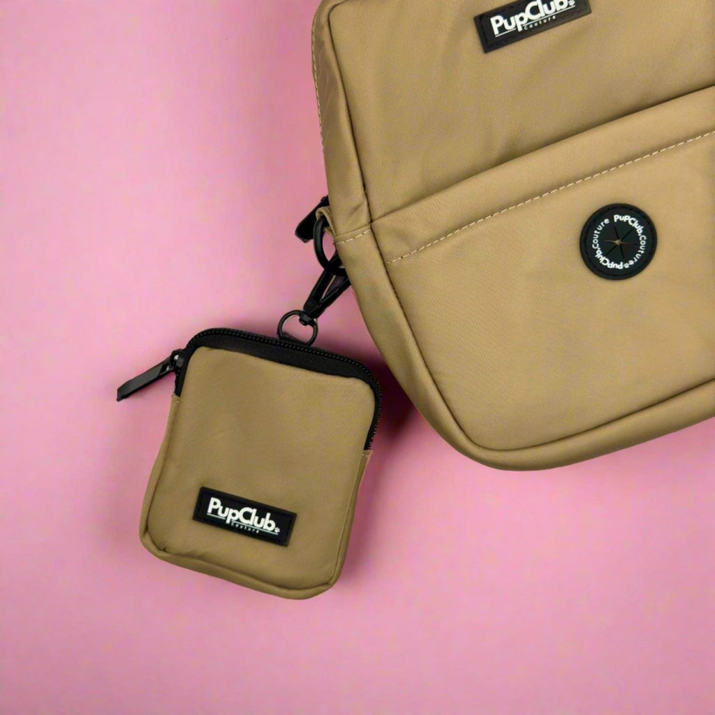 Tan Dog Treat Pouch with Clip