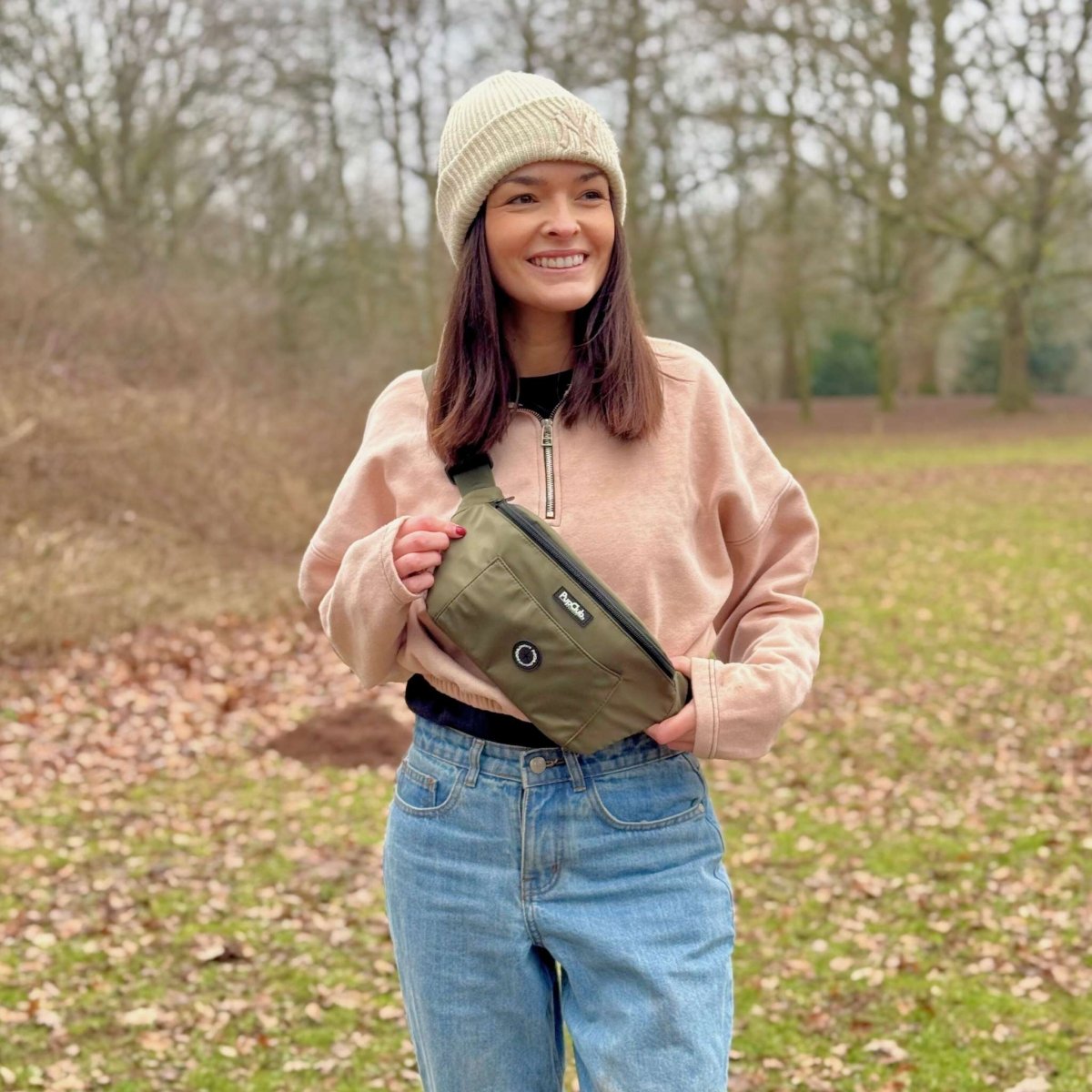 Dog Walking Bum Bag in Khaki Green