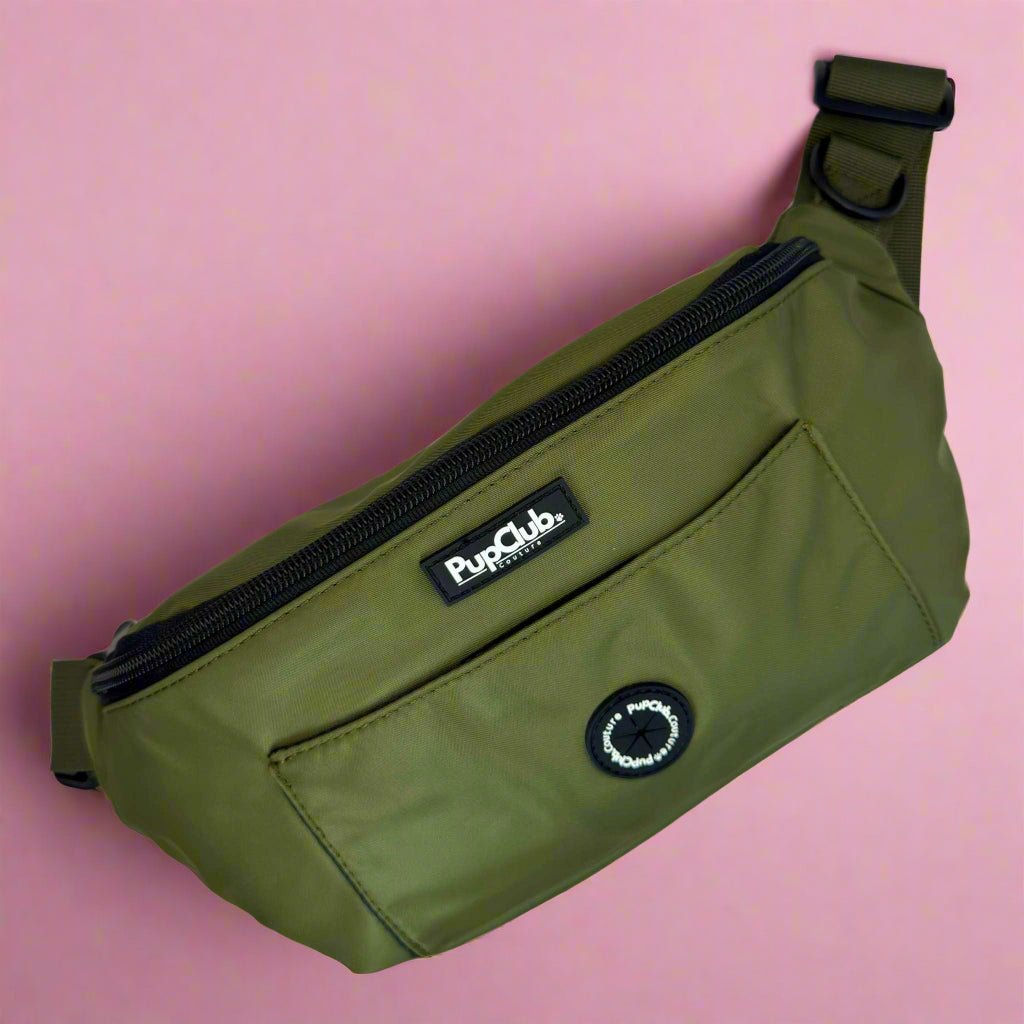 Dog Walking Bum Bag in Khaki Green