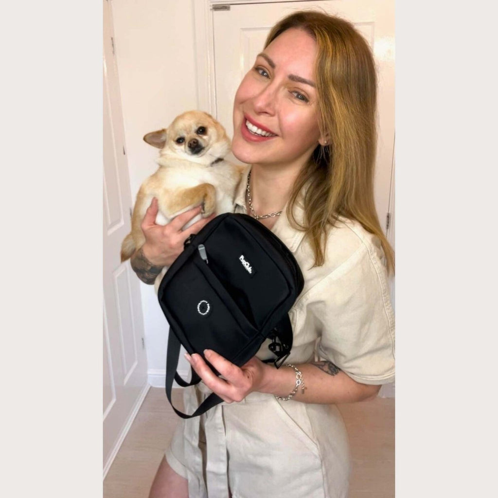 Mini Dog Walking Bag in Black