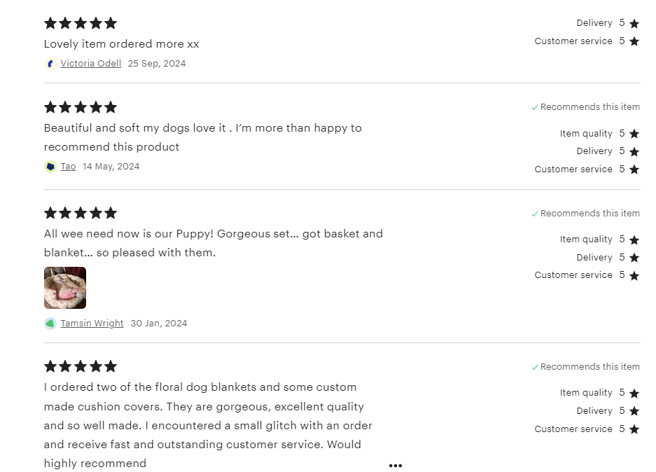 Luxury Handcrafted Dog Blanket in Floral