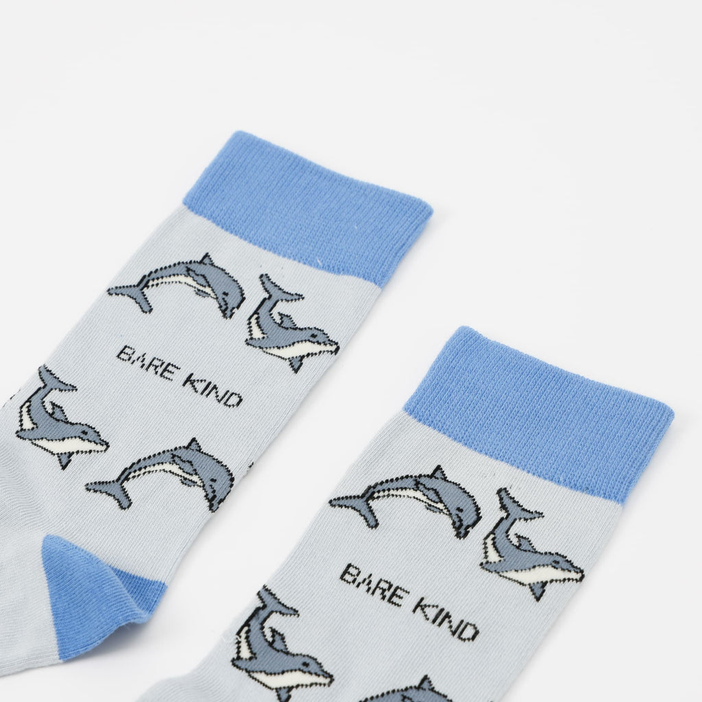 Save the Dolphin Bamboo Socks in Grey