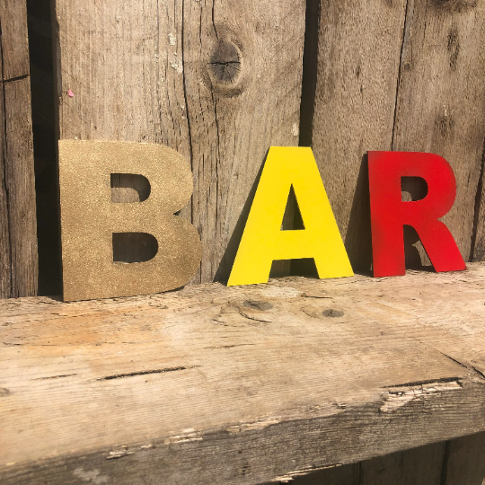 Coloured Metal Fat Font Letters 12 Inch and 5 Inch