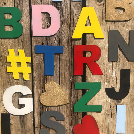 Coloured Metal Fat Font Letters 12 Inch and 5 Inch