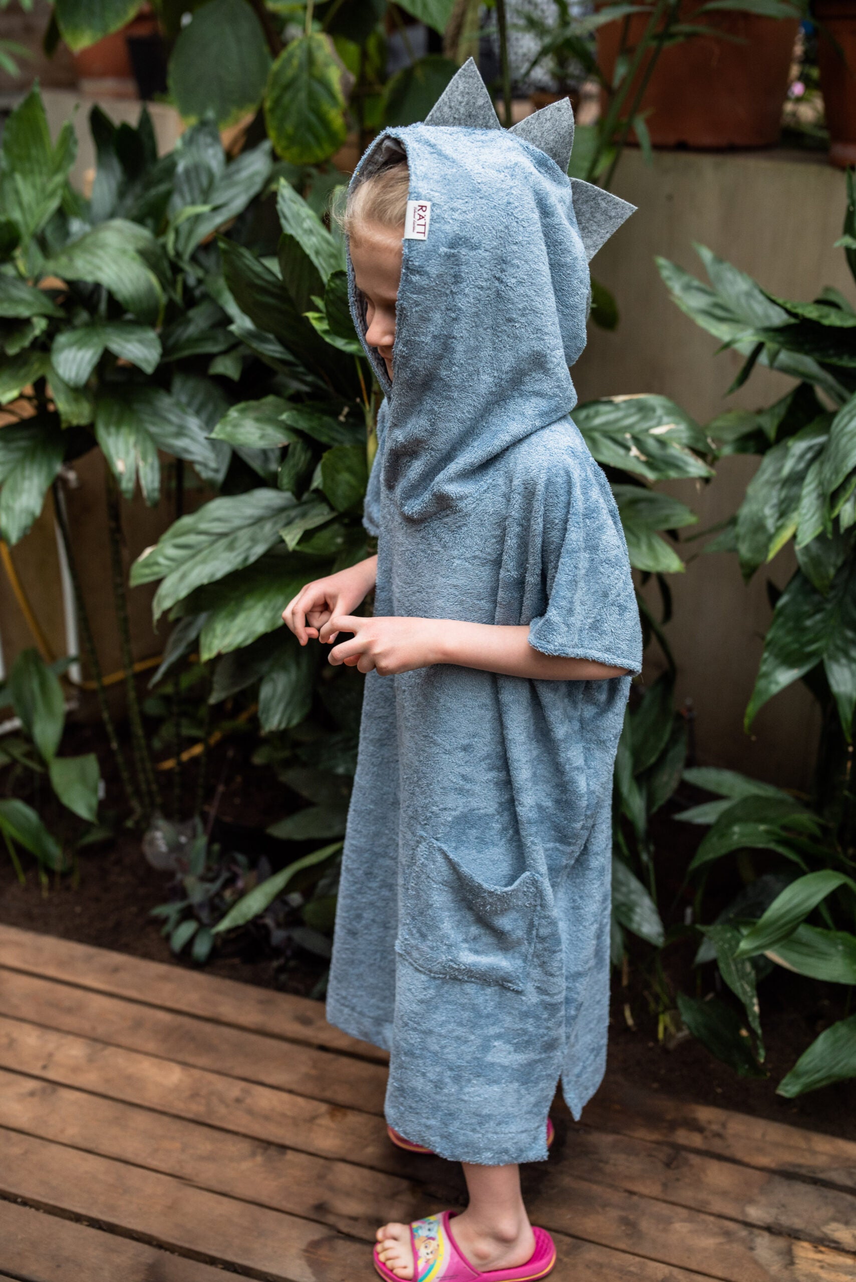 Toddlers' Dinosaur Bamboo Terry Poncho – Soft & Protective by RÄTT at brixbailey.com