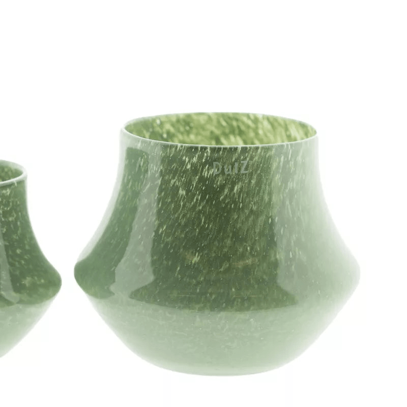 Orchid Pot Pistache Mouth Blown Glass