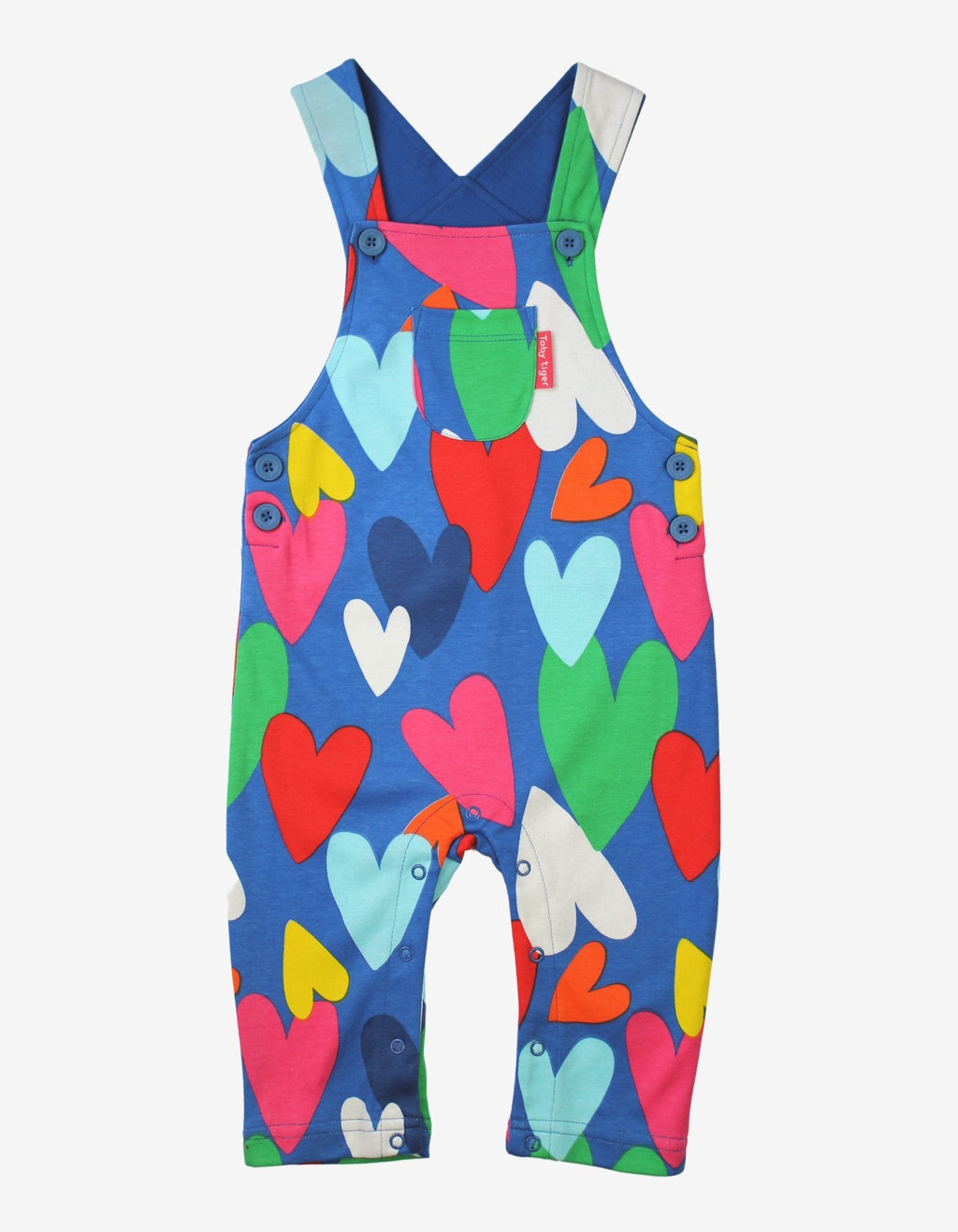 Organic Heart Print Dungarees for Kids