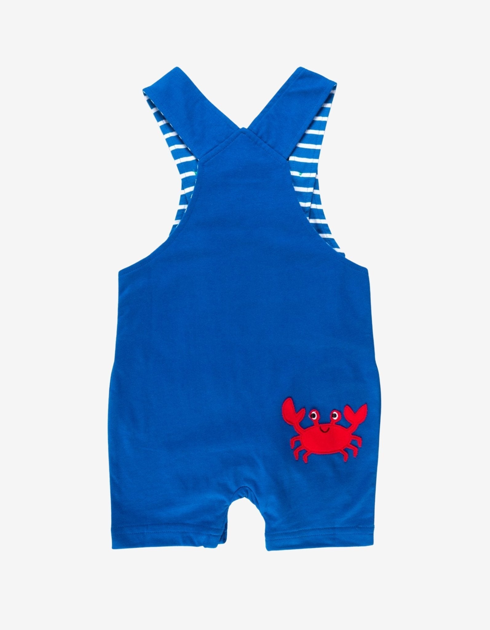 Organic Turtle Applique Dungaree Shorts for Children
