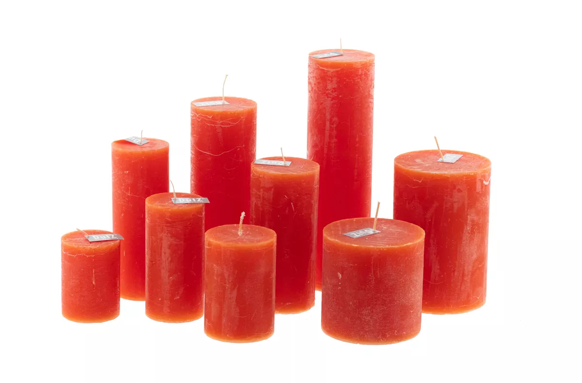 Luxury Rustic Candle in Coral Red